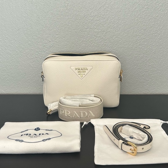 Prada White Calfskin Small Leather Shoulder Bag - Picture 5 of 9